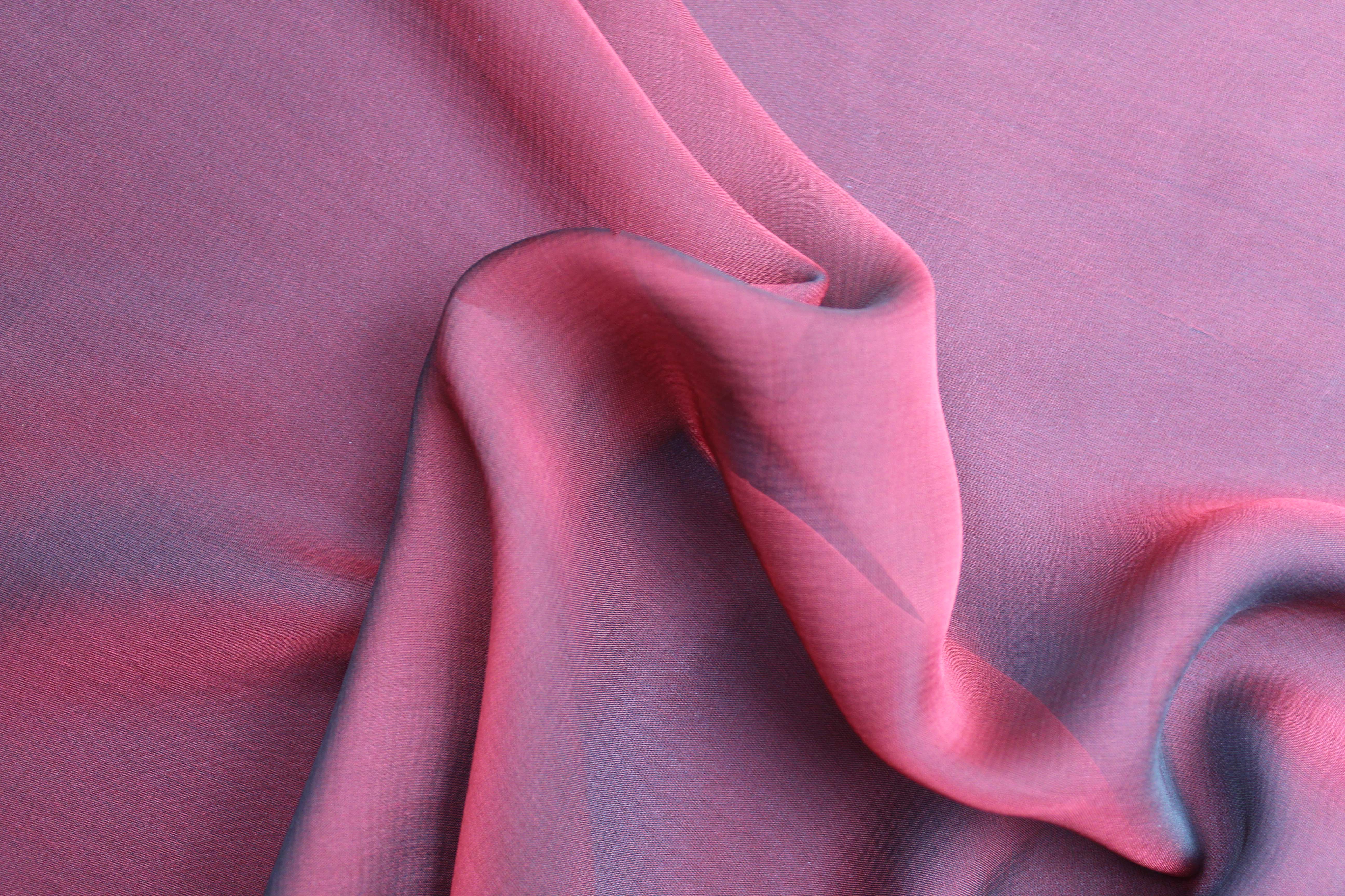 SHOT SILK CHIFFON - WINE/BLACK